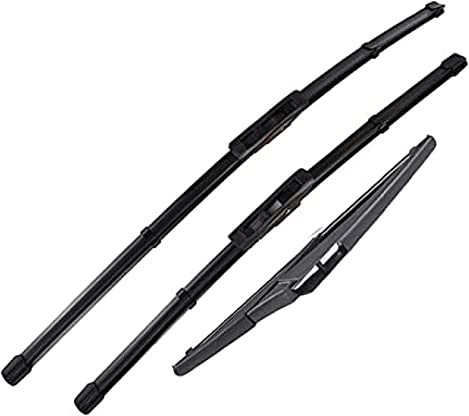 CRILI Juego De Escobillas Limpiaparabrisas Delanteras Y Traseras, para R&enault para Megane 2 Hatchback 2006-2008 Juego De Escobillas Limpiaparabrisas Delanteras Y Traseras 24 +18 +9 