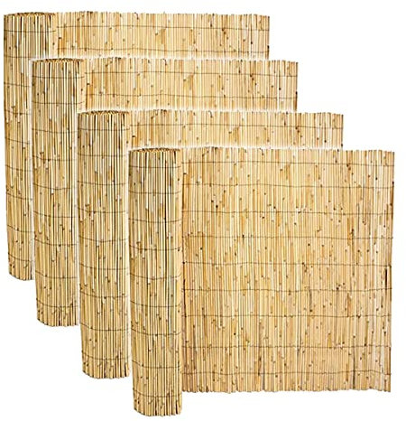 Lot de 4 canisse en bambou, clôture de jardin, couverture de protection contre le vent et le soleil - Longueur 500 x Profondeur 120 cm -JUANIO-