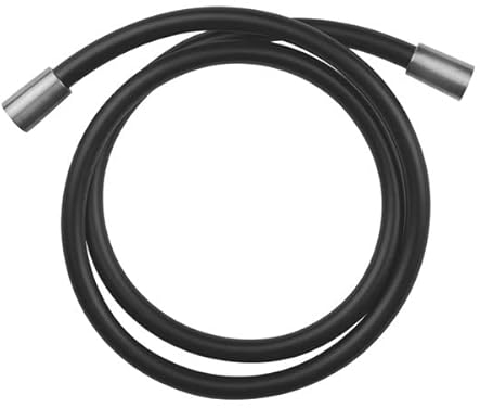 Gessi Brauseschlauch Darkflex 1500 mm mit konischer Mutter 1/2 Schlauch immer schwarz, Verbindungsstücke aus Metall in Oberfläche nach Wahl, 54137735, Farbe: Metall Schwarz gebürstet PVD