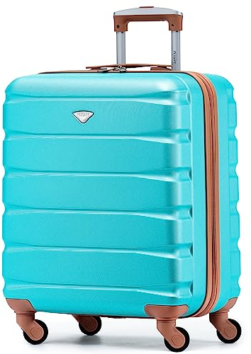 Flight Knight 56x45x25 EasyJet Cabin Bag, Jet2, British Airways Suitcase - Lightweight Small Durable 4-Wheel Cabin Case, Maximum Carry-On Size, ABS Hard Shell, 10kg Hand Luggage Bag- 56 x 45 x 25