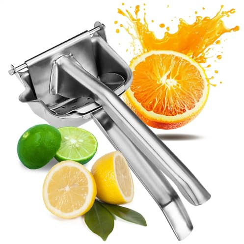 COM-FOUR® Exprimidor de cítricos de acero inoxidable - exprimidor para limones, naranjas, limas, granadas - exprimidor apto para lavavajillas (1 pieza - exprimidor de naranja)