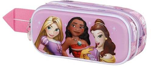 Disney Princesas Disney Power-Estuche Portatodo 3D Doble, Lila, 22 x 9.5 cm