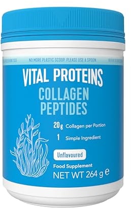 Vital Proteins Collagen Peptides Powder Supplement (Type I, III), Unflavoured Hydrolzed Collagen-Hair, Skin, Nail Support Supplement, Paleo, Gluten Free, Non-GMO, 20g per Serving 264g Canister, 1Pack