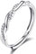 Damenringe aus 925 Sterlingsilber, Liebesknoten-Ringe, offen, regulierbar, mit Feder, Schmuck, Geschenke, ineinander verschlungen, mit kubischen Zirkonias, Kein Edelstein