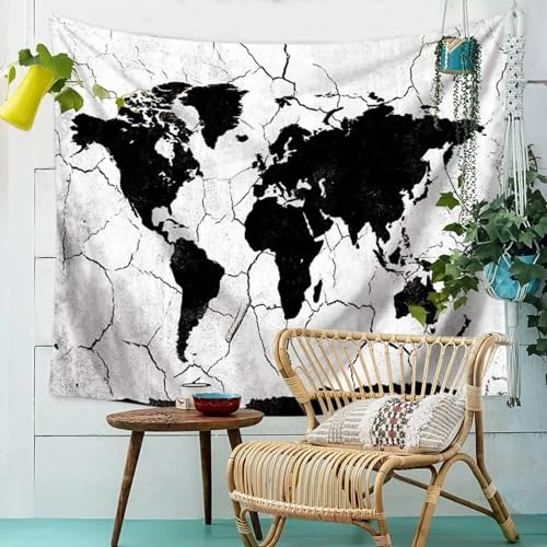 AMDXD Weltkarte Wandbehang, Wandteppich aus Polyester, 3D-Druck Deko Tuch, Style B, 230x150cm