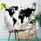 AMDXD Weltkarte Wandbehang, Wandteppich aus Polyester, 3D-Druck Deko Tuch, Style B, 230x150cm