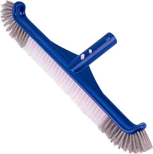 PooLiFE Spazzola per piscina da 17,5, per la pulizia di pareti della piscina, spazzole per piscina di alta qualità, con setole in nylon e clip EZ, spazzola per la pulizia della piscina ad alta