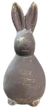 Ostern Deko Hase Figur 13cm aus Zement - Osterhasen stehend als Frühlingsdeko, Osterdeko, Gartendeko für Außen - Osterdekoration vintage für den Garten, Balkon wetterfeste Frühling Dekoration
