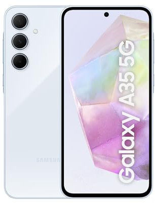 Samsung Galaxy A35 5G, Factory Unlocked Android Smartphone, 128GB, 6GB RAM, 2 day battery life, 50MP Camera, Awesome Iceblue, 3 Year Manufacturer Extended Warranty (UK Version)