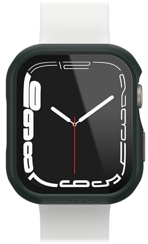 Protector de Reloj con Protector de Pantalla de Cristal Templado Integrado OtterBox Eclipse para Apple Watch Series 9/8/7-45mm, Resistente a Golpes y Caídas, Verde/Gris