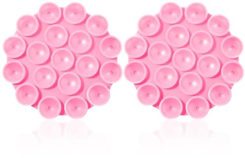 GEEHUA 2 Stück Silikon Saugnapf Telefonhalterung, Selbstklebender Telefonunterstützung rutschfeste Spiegel Handyhalter für Videos Selfies Dusche (rosa)