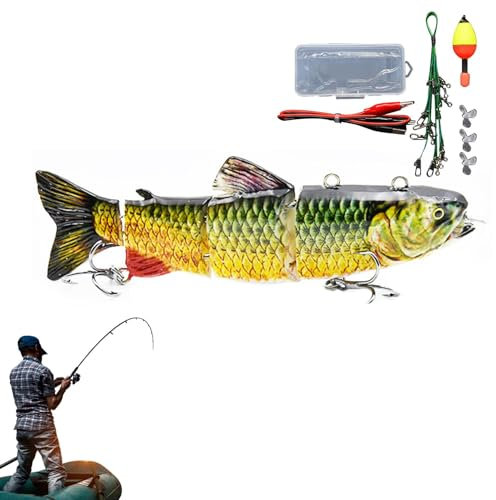 Esca Da Pesca Elettronica - Esca Da Pesca Robot | Esca Da Pesca Robotica Realistica Realistica, Esca Da Pesca Articolata A 4 Segmenti, Esca Da Pesca Animata Wobbler Illuminata A Led Per La Pesca Nottu