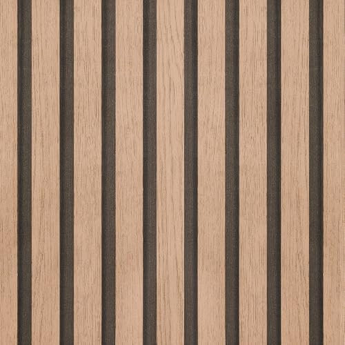 Warmiehomy Self Adhesive Wallpaper Wood Peel and Stick Wallpaper 40cm x 500cm Sticky Back Plastic Roll Wood Slat Vinyl Wrap Contact Paper for Cabinets, Wall, Furniture Stickers