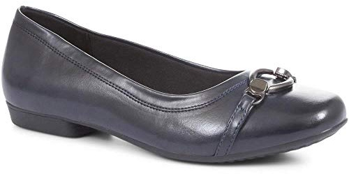 Pavers Womens Slip-On Ballerina Pumps Navy Size 5 | All Year Round | Pumps Shoe | Slip On