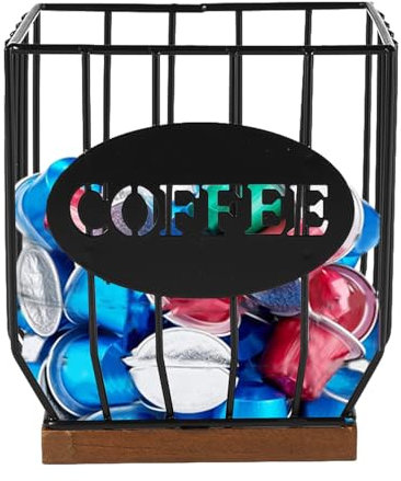 Porta capsule caffè, porta cialde caffè, Grande capacità cestello porta caffè, metallico porta capsule per contenitori bicchieri K, capsule, filtri caffè, portacapsule dolce gusto 16×12×17cm