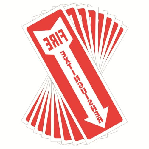 Feuerlöscher-Schild (8 Stück), rote Hinweisschilder für Feuerlöscher, selbstklebendes Wandschild für Brandschutz, 10,2 x 30,5 cm