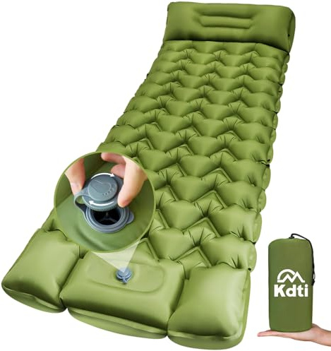 Kdti Isomatte- Ultraleichte Luftmatratze mit eingebauter Fußpumpe, langlebige wasserdichte Campingunterlage für Paare, Rucksackreisen, Wandern (Small Einzel)