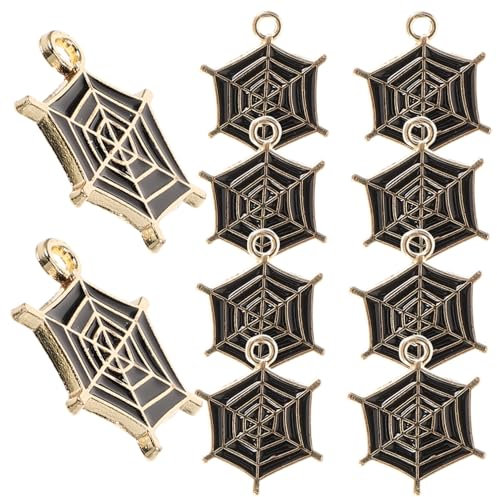 KONTONTY 10stücke Schwarze Spinnennetz Spacer Charms Aus Metall Langlebige Diy Schmuckzubehör Für Halsketten Armbänder Ohrringe Basteln Leichte Lose Perlen Anhänger Für Kreatives Handwerk