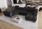 Friderik Ecksofa Aspen MAX II Relax Schlaffunktion U-Form 198x350x170 cm Bettkasten (Dunkelgrau, Links)