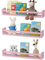 Gieanoo Bücherregal Kinderzimmer,3er Set Wandregal Kinderzimmer 40cm Holz Kinderregal Wandregal Kinder für Wohnzimmer, Bad, Schlafzimmer(Pink)