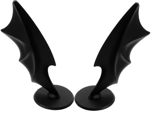 COMPUKAS Décorations De Casque De Moto Ailes De Chauve-Souris avec Ventouse Accessoire De Casque pour Ski Cyclisme Et Scooter Électrique Compatible Moto 2.76X1.02X0.98in