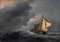 POSTERIIk Famoso Arte Dipinto Pittura Astratta un barco holandés en una fuerte brisa de Willem Van De Velde el per L'arredamento del Soggiorno 60x90cm