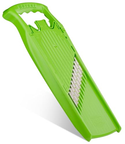 Börner by Reston Lloyd Wave-Waffle Power Line • Crinkle Cut/Spirelli Gemüseschneider • Hobel für Wellen-Waffelschnitt-Stil • Mehrere Dickenoptionen • Made in Germany, Limette