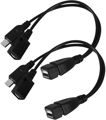 FUOYLOO 2pcs Usb-a to Micro USB Otg Adapter Cable with Otg Function Support and Data Conversion, Made of Sturdy Pvc and Copper, Compatible with Fire Tv Stick, Classic Gaming Console,