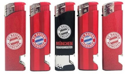 FC Bayern MÜNCHEN Feuerzeuge 5X Feuerzeug mit Flaschenöffner Geschenkidee
