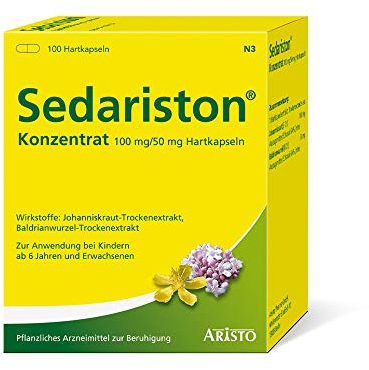 Sedariston Konzentrat Kapseln 100 Stück– Pflanzliche Unterstützung bei nervöser Unruhe und Einschlafstörungen mit Extrakten aus Johanniskraut und Baldrian