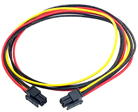 Cablecc ATX Molex Micro Fit Stecker, 4-Polig, Stromkabel, 60 cm