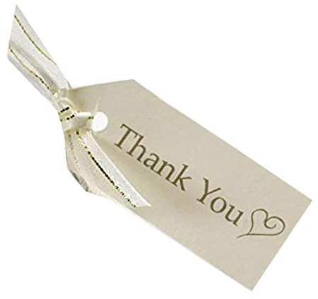 Neviti Contemporary Heart Geschenkanhänger Thank You, Crème