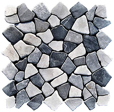 M-1-008 - 1 m² = 11 Fliesen - Naturstein Marmormosaik Bruchstein Mosaikfliesen Lager Verkauf Stein-Mosaik Herne NRW Bad-Design