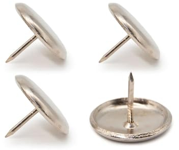 K.D.J. Brand Möbelgleiter Metall 4 Stück Ø 30mm, rund, Teppichgleiter für Stühle, Stuhlgleiter für Teppich und Teppichboden, Metallgleiter mit Nagel – Made in Germany