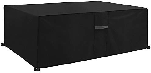 Dokon Garden Furniture Covers Waterproof Heavy Duty 600D Oxford Fabric Patio Table and Chairs Cover with Air Vent, Windproof Anti-UV Outdoor Rattan Sofa Cover Rectangular (213x132x72cm)