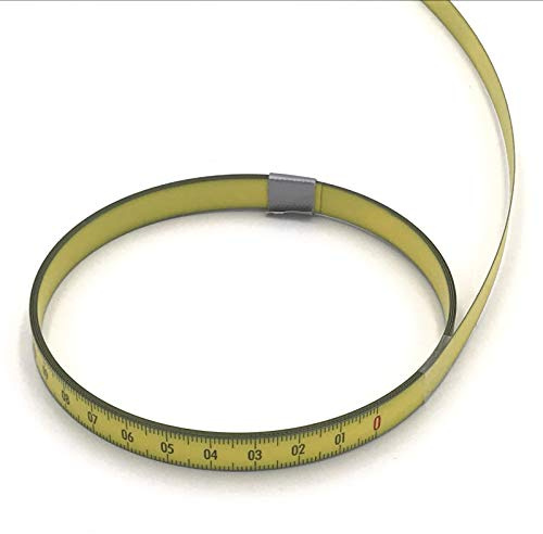 Skalenbandmaß 5m - Bezifferung von rechts nach links - Stahl, gelb mit Polyamid Beschichtung - Breite: 10mm, mit Duplexteilung - Gehrungsband Anschlagband Rollbandmaß Lineal