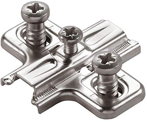 10 x Salice Kreuzmontageplatte Serie 200 mit Langlochverstellung Höhe 3 mm mit vormontierten Euroschrauben Kreuzplatte Montageplatte von SO-TECH