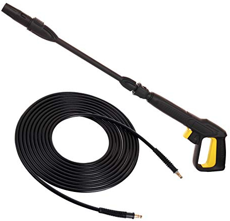TECHKAR Pistola per idropulitrice 10m Tubo e lancia ad alta pressione – Accessori Karcher K2 – K5 – Ugello regolabile Vario per idropulitrice – Connessione rapida a clic