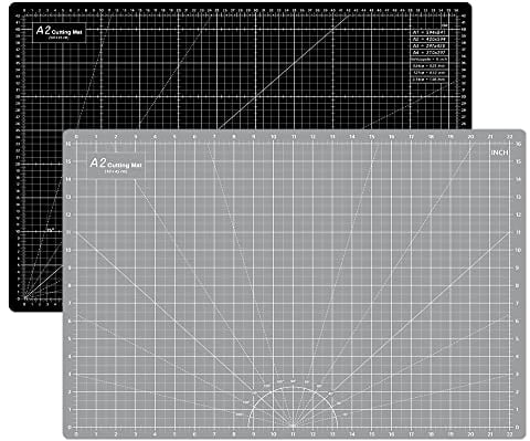 Headley Tools Eingedickt A2 Schneidematte - 60 x 45 cm Selbstheilende Nähmatte, doppelseitig, 5-lagig, für Näharbeiten, Handwerk, Hobby, Stoff, Scrapbooking-Projekt, (Schwarz/Grau)