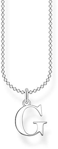 Thomas Sabo Damen Halskette Buchstabe G silber 925 Sterlingsilber, 38-45 cm Länge