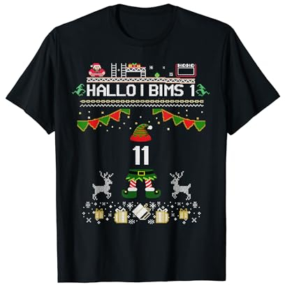 Lustiger Weihnachtself für Gamer Elf 11 gaming I Bims 1 nerd T-Shirt