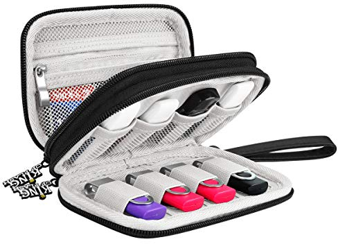 King of Flash Double Layer USB Carry Case – Cable Organiser for Travelling – Travel Bag for Pen Drives/Flash Drives/Thumb Drives/Keys – Electronic Accessories Storage Case – Black