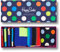 Happy Socks 4-Pack New Classic Socks Set, farbenfrohe und fröhliche, Socken für Männer und Frauen, Schwarz-Blau (36-40)