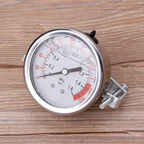 Folewr 0-1.6MPa 0-220psi Medidor de presión de líquido de agua 1/4 F Bomba de ósmosis inversa