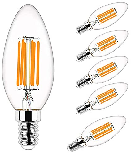 Aiwerttes E14 Dimmbare LED-Glühbirne 6W Äquivalent 60W Glühlampe, Warmweiß 3000K E14 Schraube C35 Kerze Glühbirne 600LM 360° Abstrahlwinkel