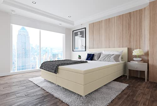Best For Home Boxspringbett 90x200 cm mit 7-Zonen Matratze und Stauraum