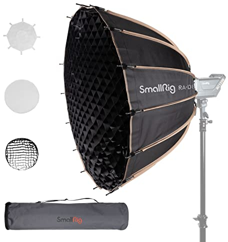 SMALLRIG Softbox Parabolic (RA-D85), 85cm/33,5 Rejilla de liberación rápida Softbox con Sistema de Montaje Bowens para SMALLRIG RC 120D/RC 120B/RC 220D/RC 220B y Otras lámparas de Montaje Bowens -