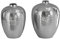 Elegantes Vasen 2er Set Oriental 31cm Silber Hammerschlag Design Dekovasen Wohnaccessoire Dekoration