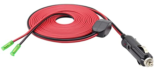 AAOTOKK 12V Gesicherter Ersatz Feuerzeug Stecker mit Bleikabel 16AWG Feuerzeug Männlich Schnell trennen Stecker Adapter mit Sicherung und Schalter Ladekabel (5Meter/16Fuß Leads)