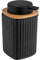 WENKO Seifenspender Rotello, nachfüllbarer Spender für 250 ml Flüssigseife, aus hochwertigem Kunststoff mit Bambus-Detail, auch für Spülmittel geeignet, 8,9 x 12,7 x 7,5 cm, Schwarz/Natur